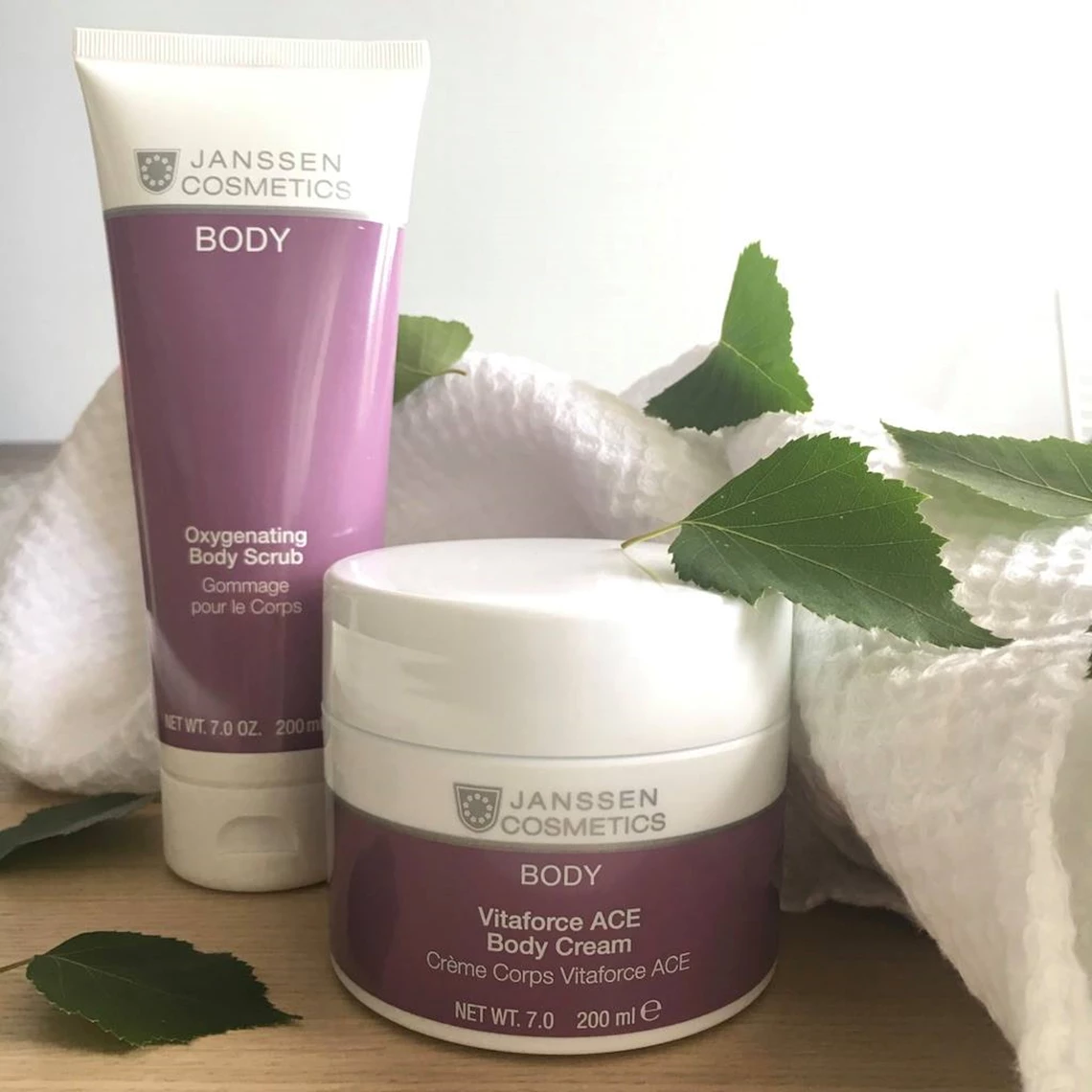 Vitaforce ACE Body Cream and Oxygenating Body Scrub by Janssen Cosmetics