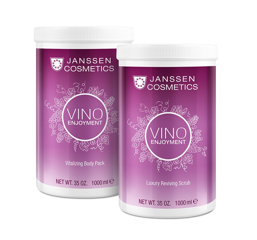 Янсенс косметика сайт. Janssen Cosmetics vino enjoyment Vitalizing body Pack крем. Скраб для тела Янссен. Обертывание Janssen. Янсенс 1000 мл.