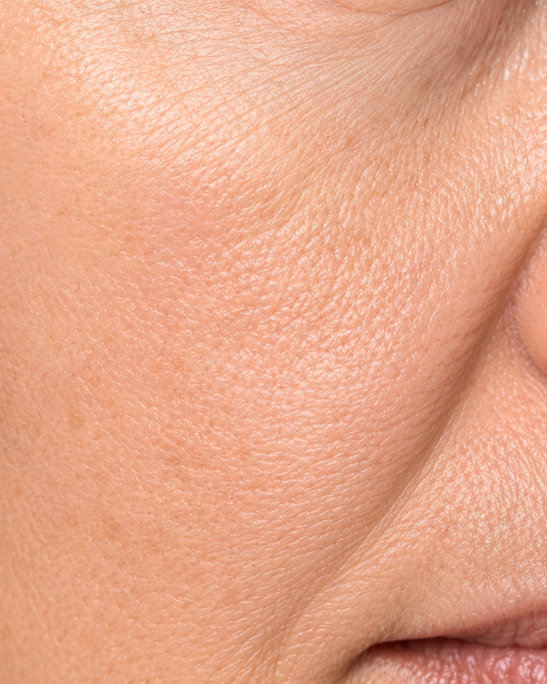 High-end beauty close-up featuring healthy-looking skin