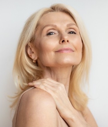 Well-cared-for mature skin with a smooth and radiant appearance